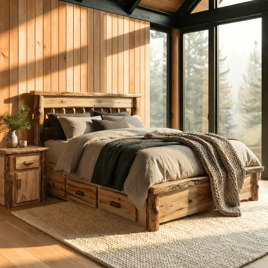 Cumberland Rustic Log Bed Frame