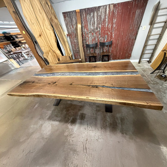 96" Live Edge Walnut River Dining Table