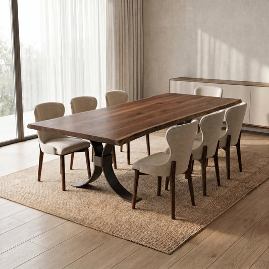 Beckett Forge Live Edge Dining Table | Custom Handmade Solid Wood Dining Table Made in USA