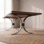 Beckett Forge Straight Edge Dining Table | Custom Handmade Solid Wood Dining Table Made in USA