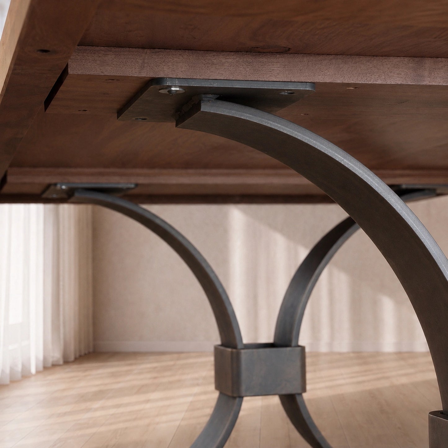 Beckett Forge Straight Edge Dining Table | Custom Handmade Solid Wood Dining Table Made in USA