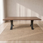 Beckett Forge Straight Edge Dining Table | Custom Handmade Solid Wood Dining Table Made in USA