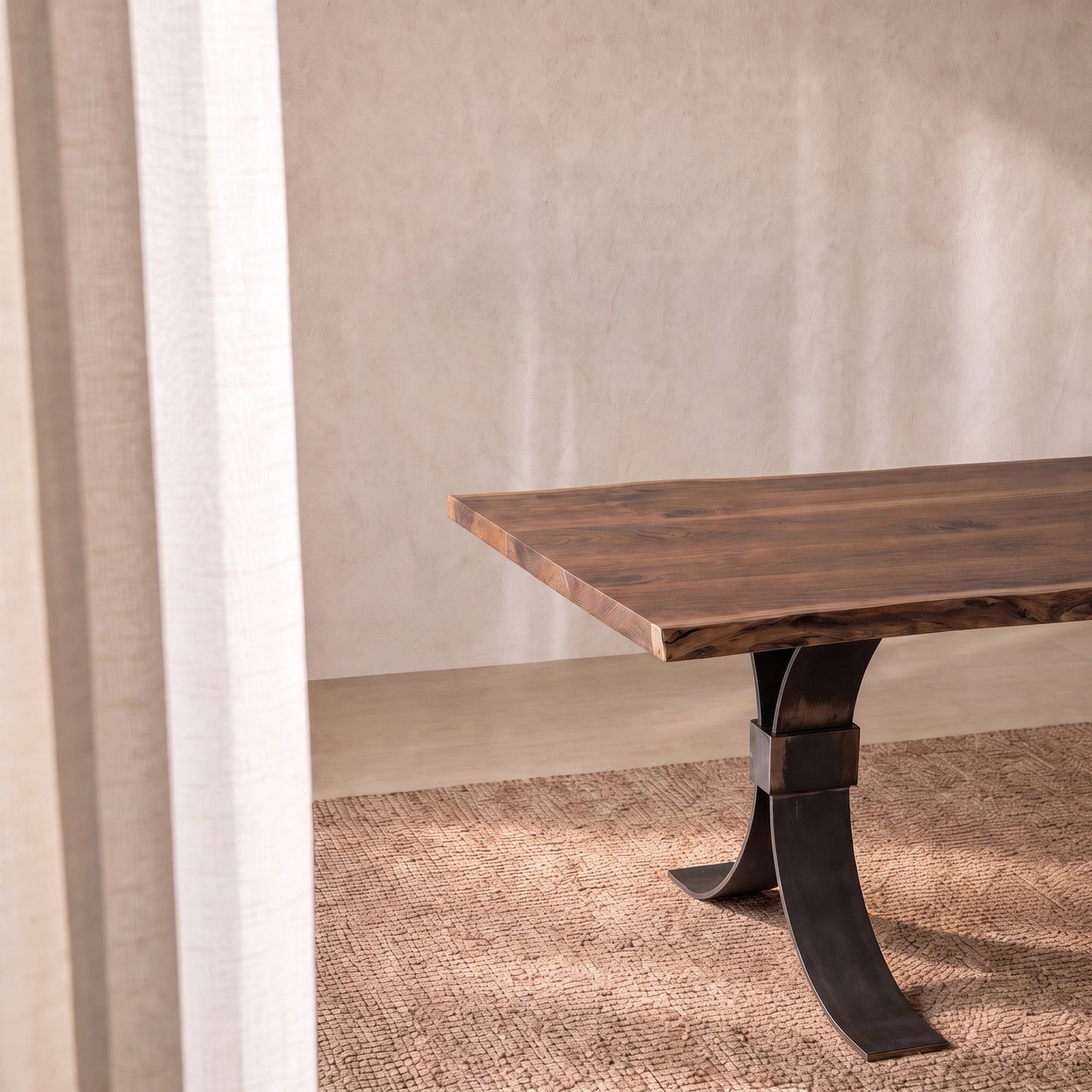 Beckett Forge Live Edge Dining Table | Custom Solid Wood Dining Table Made in USA