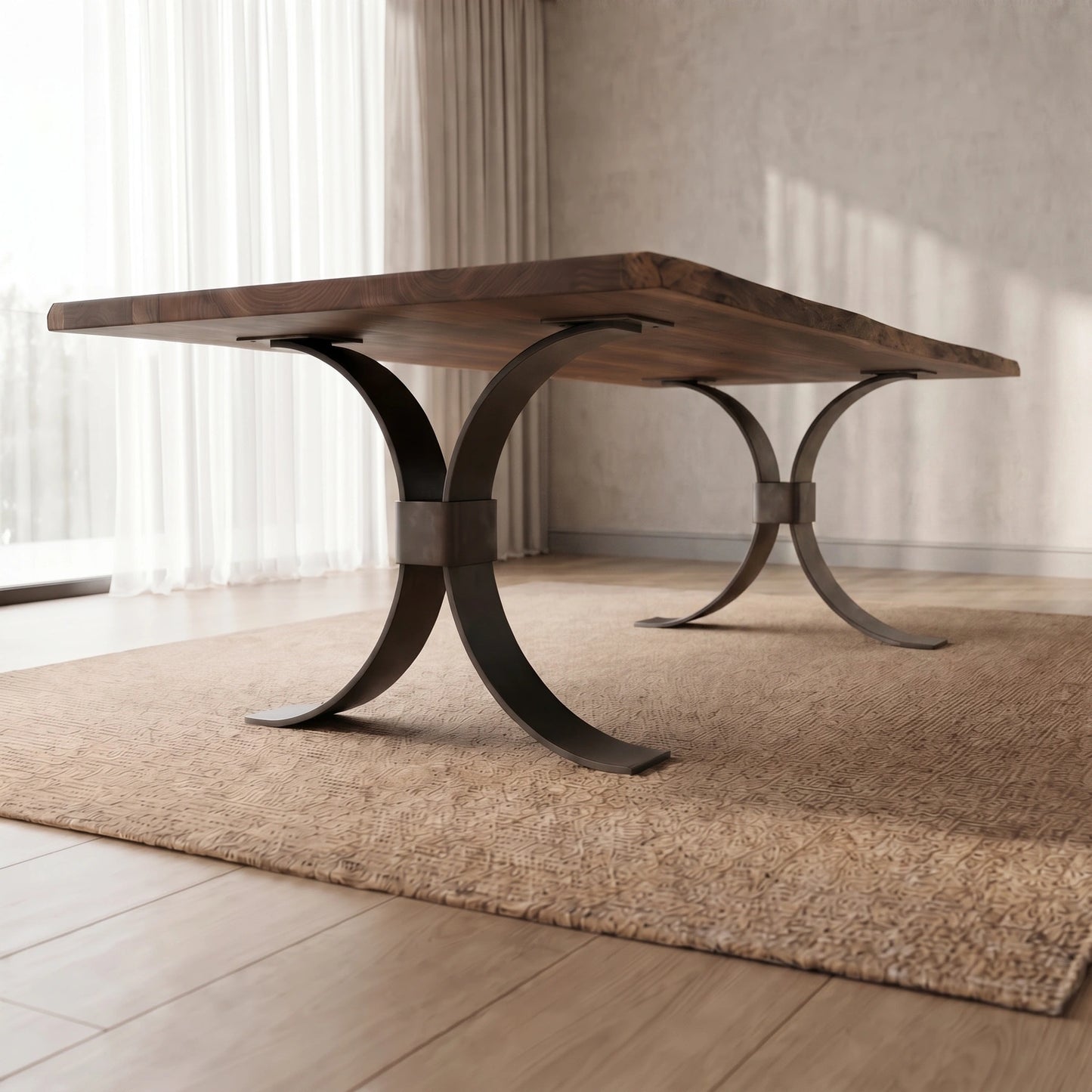 Beckett Forge Live Edge Dining Table | Custom Solid Wood Dining Table Made in USA