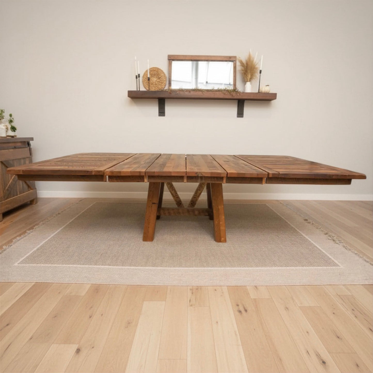 60" Hawthorne Extendable Square Dining Table, 4 Leaves