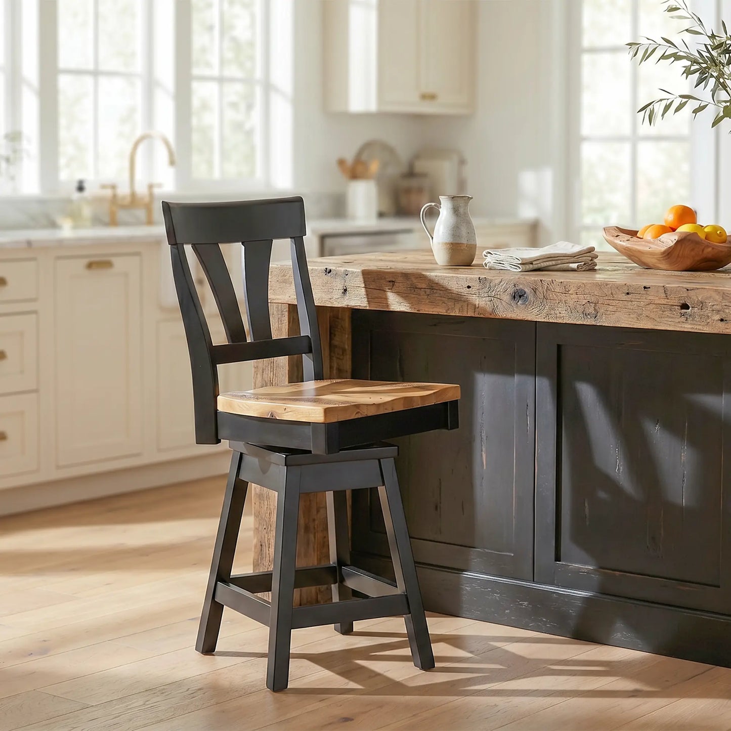 Kingston Wood Swivel Counter Stool