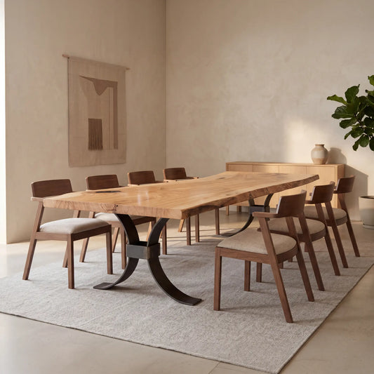 148"L Live Edge Ash Wood Dining Table
