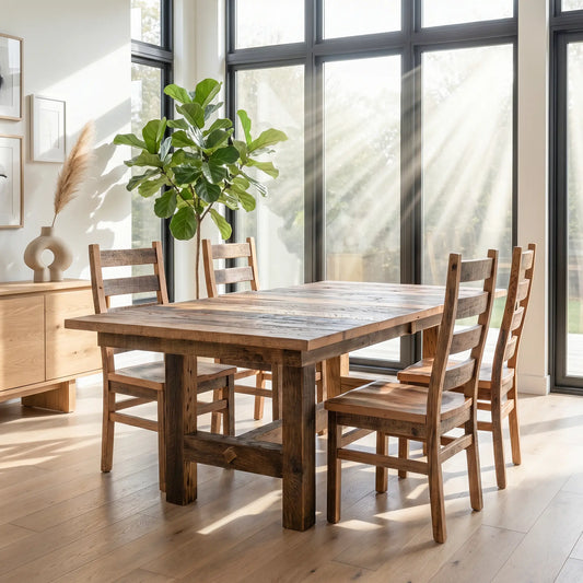 Acadia Reclaimed Barnwood Dining Table - Short Plank
