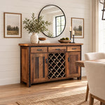 Atherton Solid Reclaimed Wood rustic wine buffet cabinet