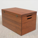 Back of Cherry Wood Storage Chest