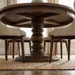 Barnaby Round Wooden Pedestal Dining Table