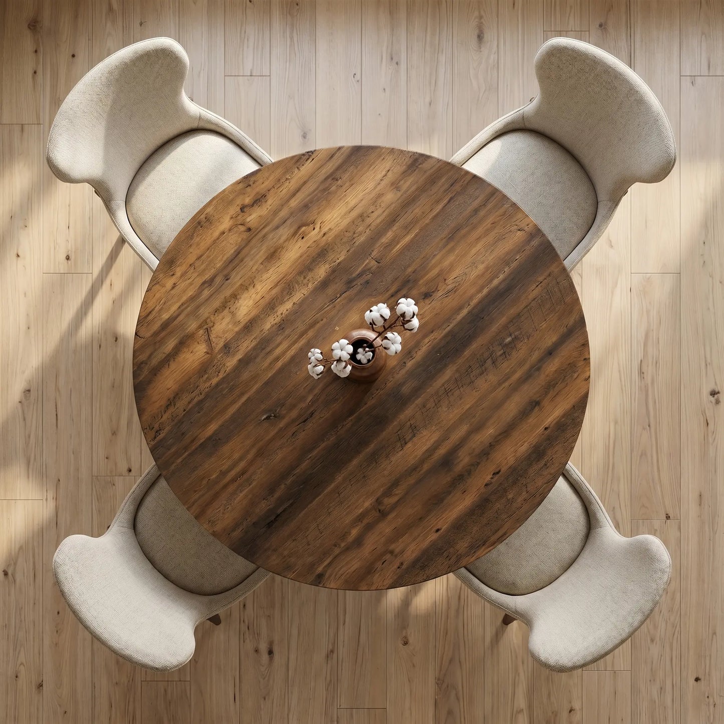 Barnaby Round Wooden Pedestal Dining Table