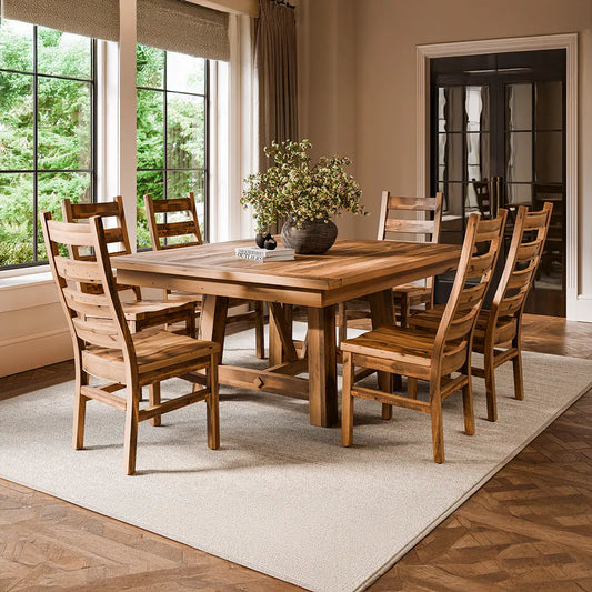 Hawthorne Square Reclaimed Wood Dining Table, Natural