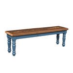 Barton Farmhouse Blue and Barnwood Dining Bench