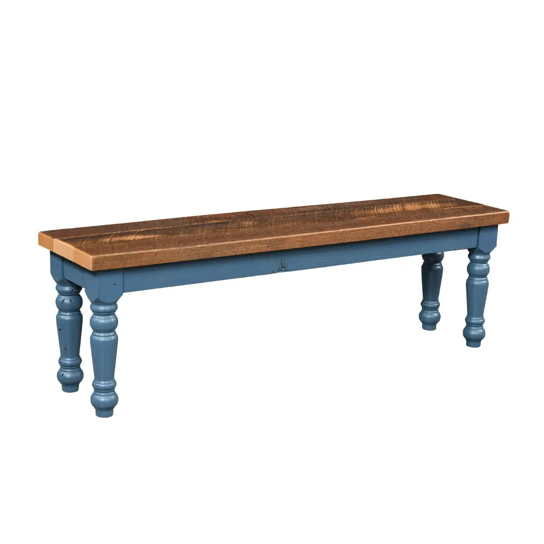 Barton Farmhouse Blue and Barnwood Dining Bench