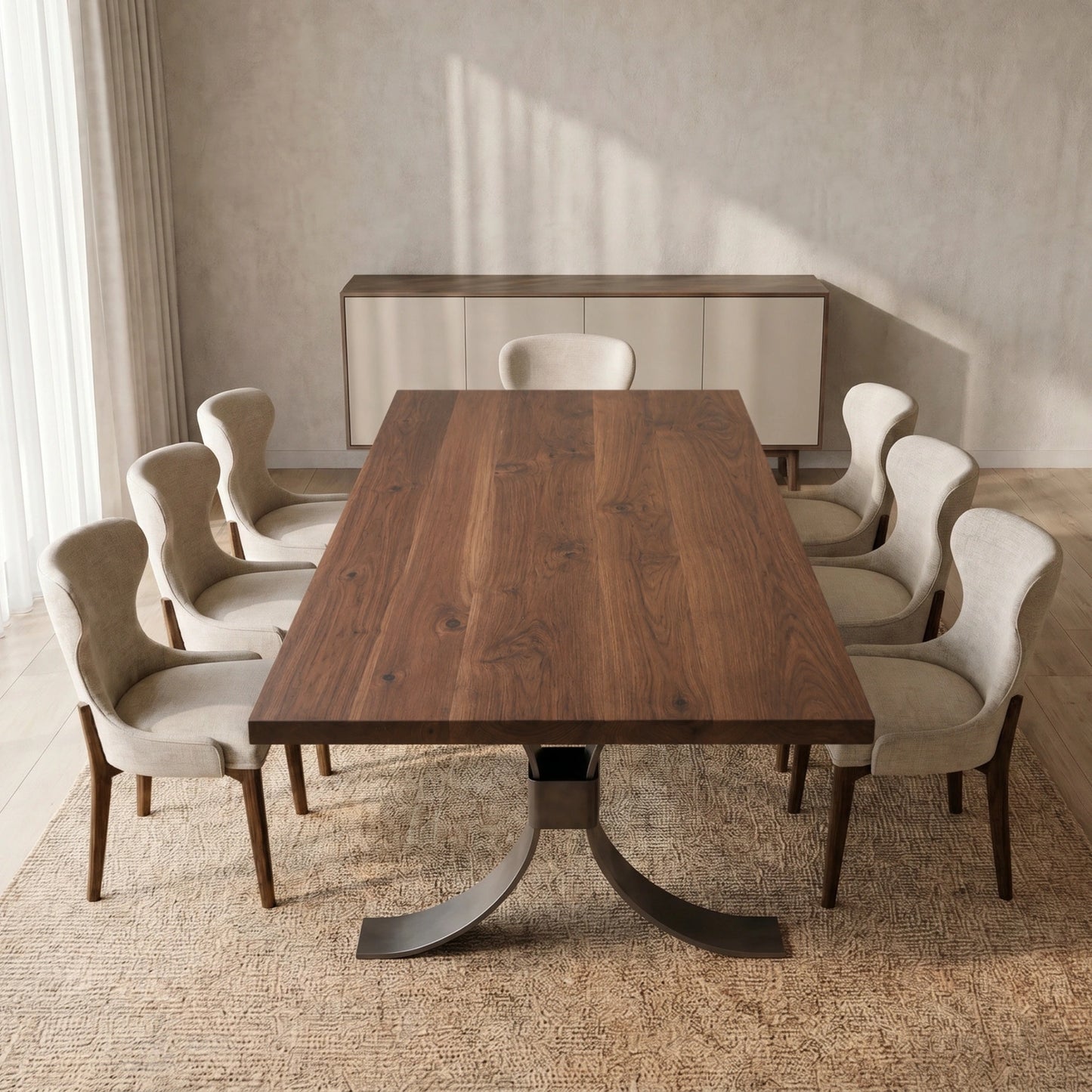 Beckett Forge Straight Edge Dining Table | Custom Handmade Solid Wood Dining Table Made in USA