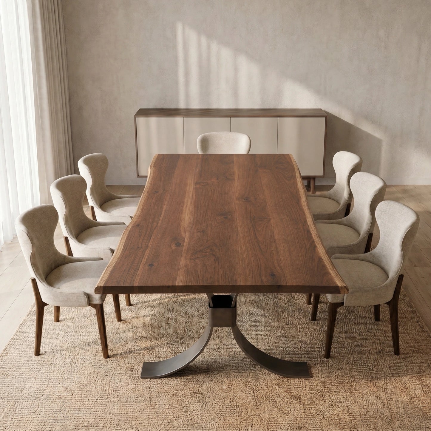 Beckett Forge Live Edge Dining Table | Custom Solid Wood Dining Table Made in USA