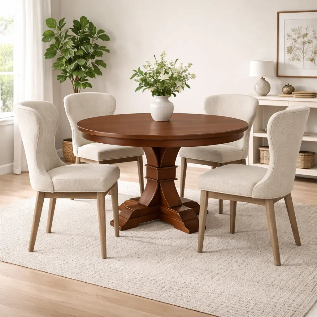 Benton Round Maple Wood Dining Table
