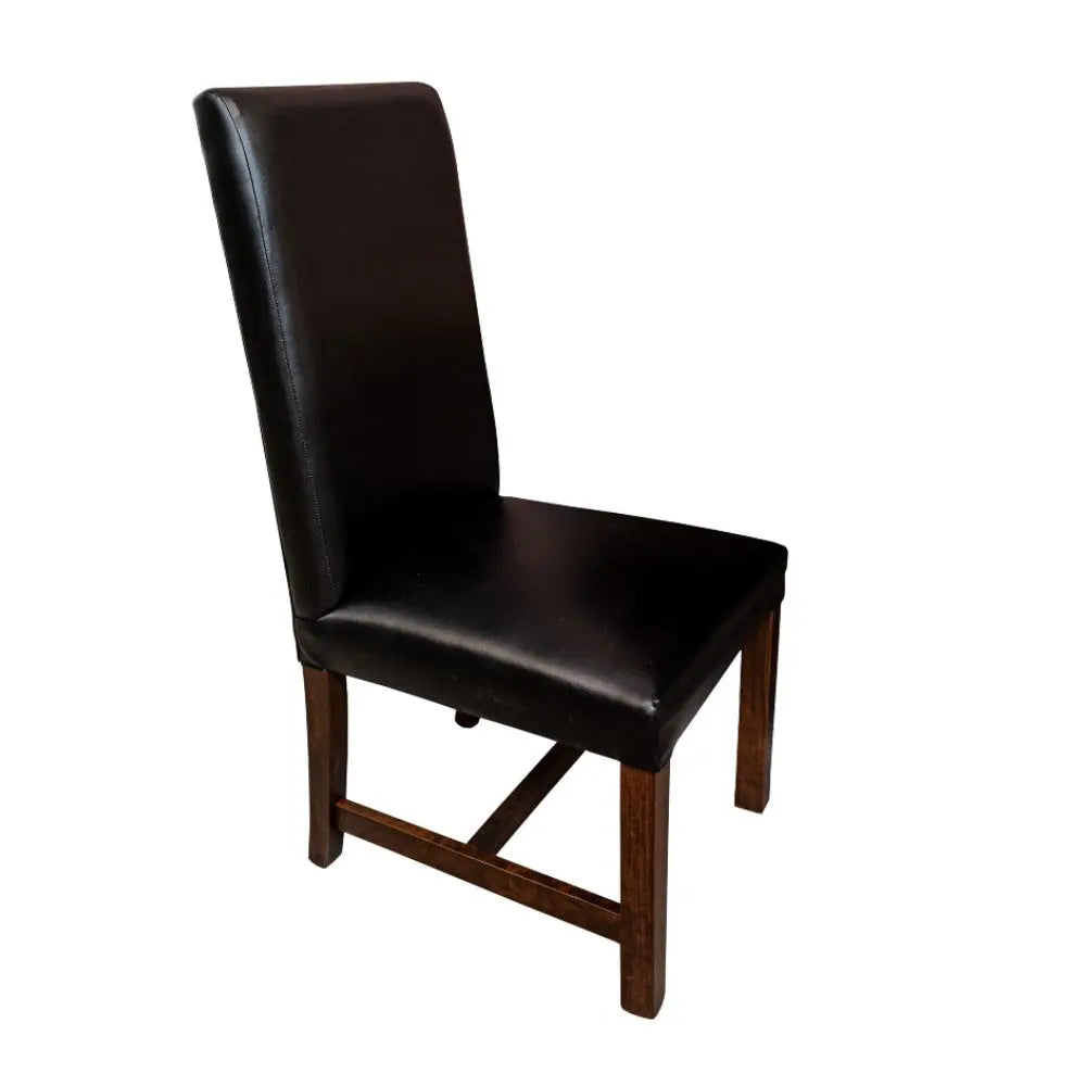 Black Parsons Chair, Upholstered, Wood Legs