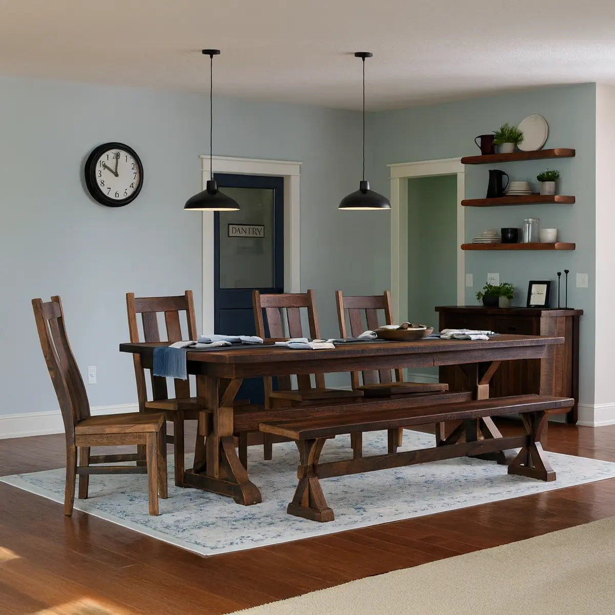Bristol Reclaimed Wood Farmhouse Dining Table 