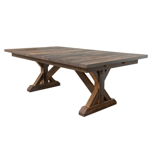 Calloway reclaimed wooden dining table, short plank 