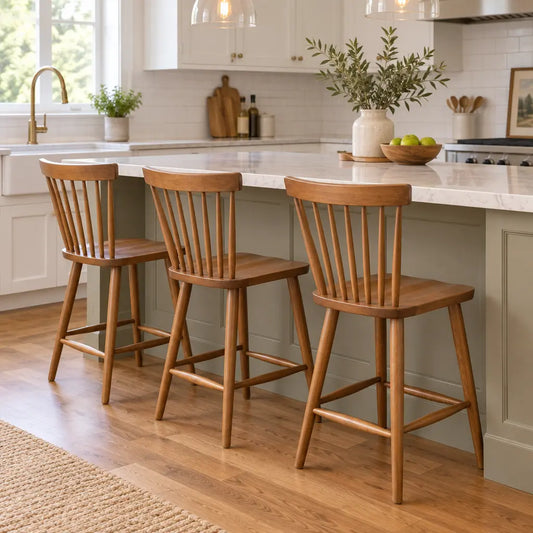 Charlotte Solid Wood Windsor Kitchen Stool