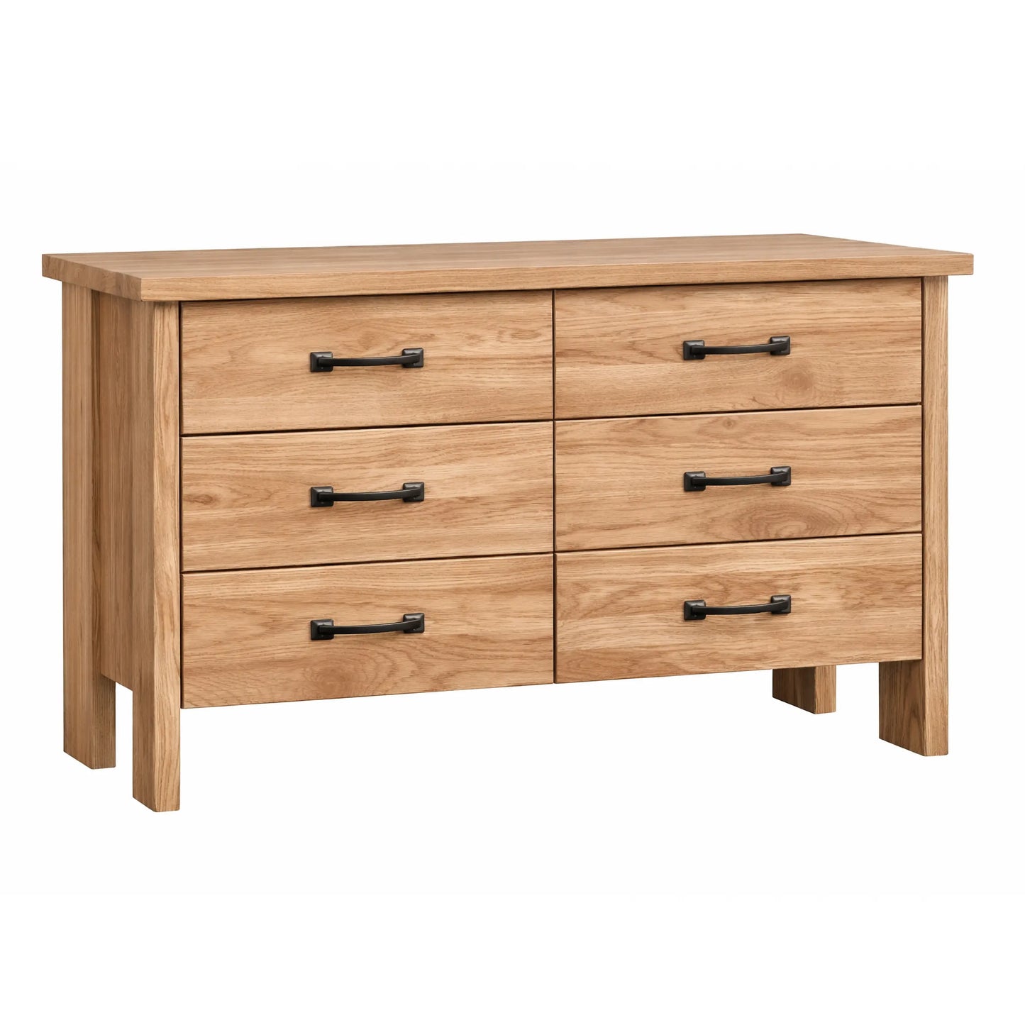 Chelsea 6 Drawer Dresser - Rustic Hickory Wood with Belair Stain