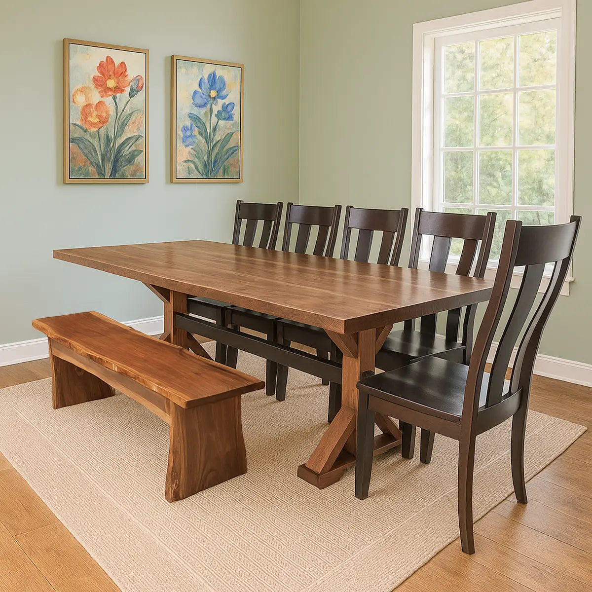 Clayton Walnut Wood Dining Table