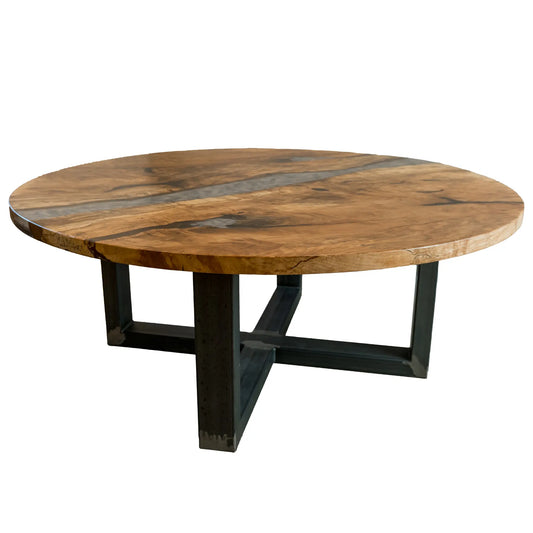Custom Spalted Maple Round River Dining Table