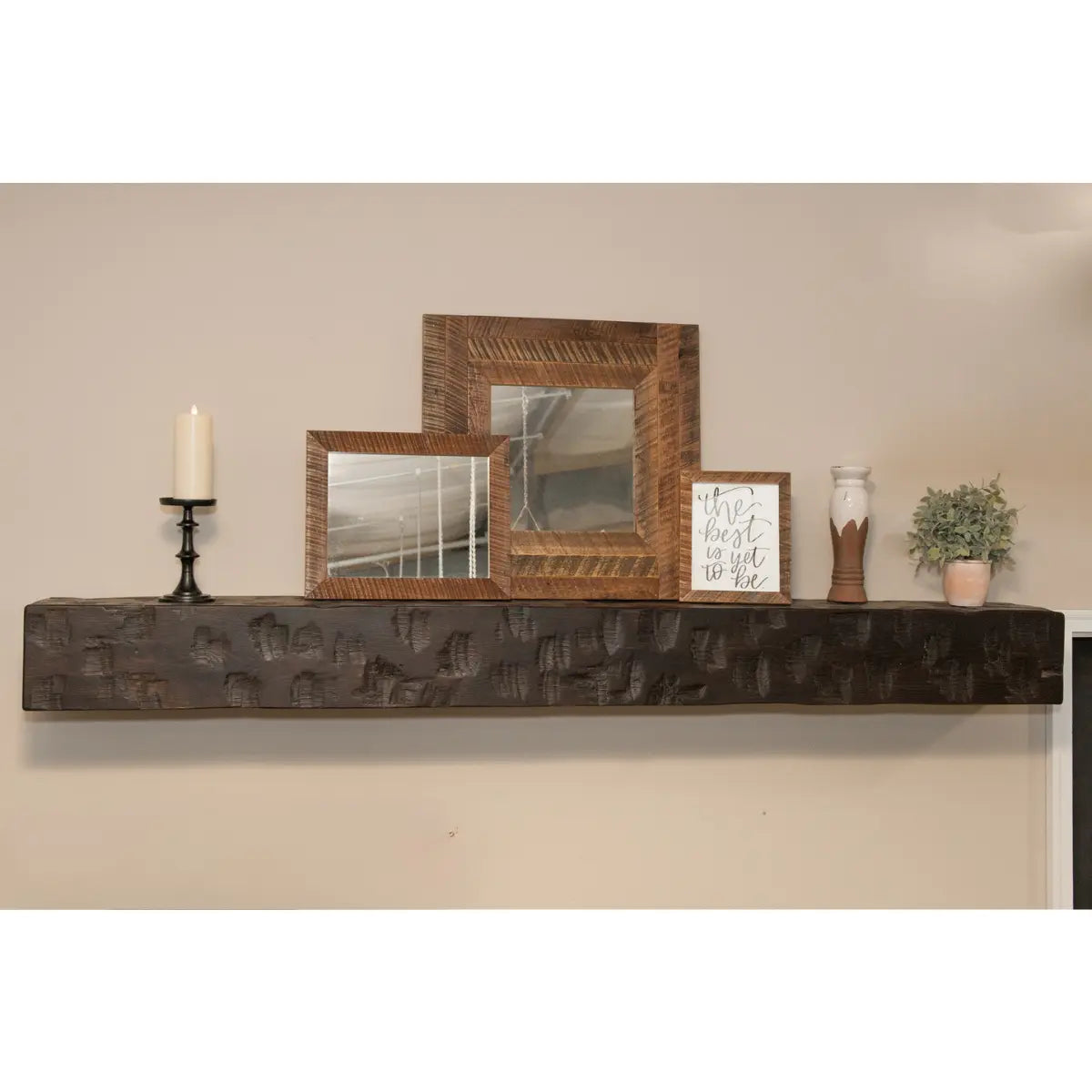 Chunky Box Beam Mantel, Dark Oak