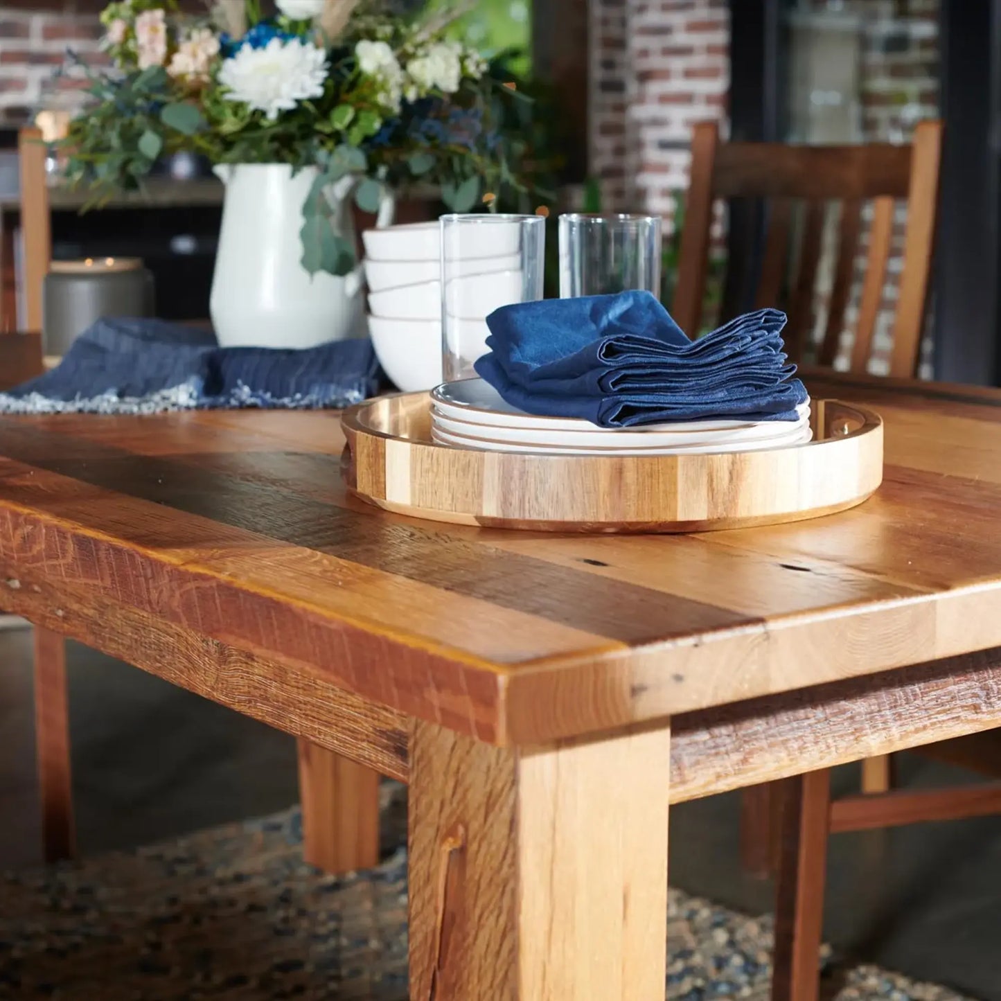 Atherton Classic Farmhouse Dining Table, Barnwood