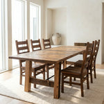 Dillon Rectangular Barnwood Dining Table, Turnbuckle Base - Short Plank