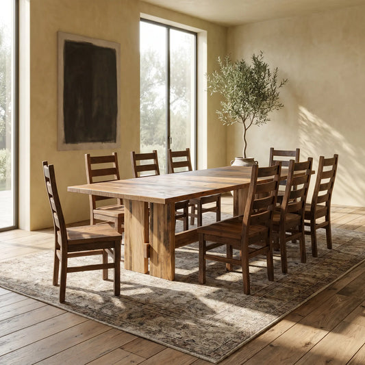 Ethan Modern Reclaimed Barnwood Dining Table - Short Plank