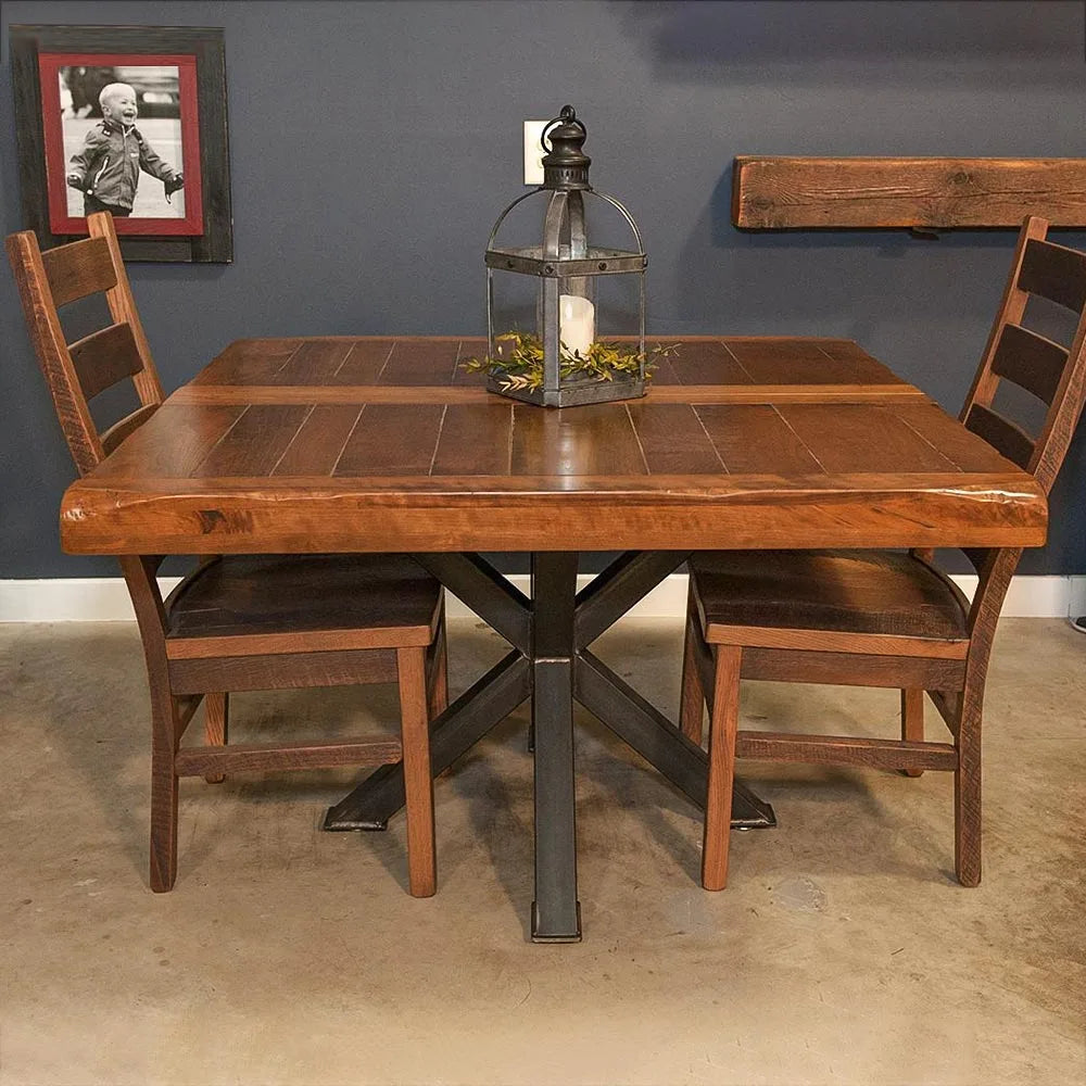 cherry wood square dining table, provincial stain