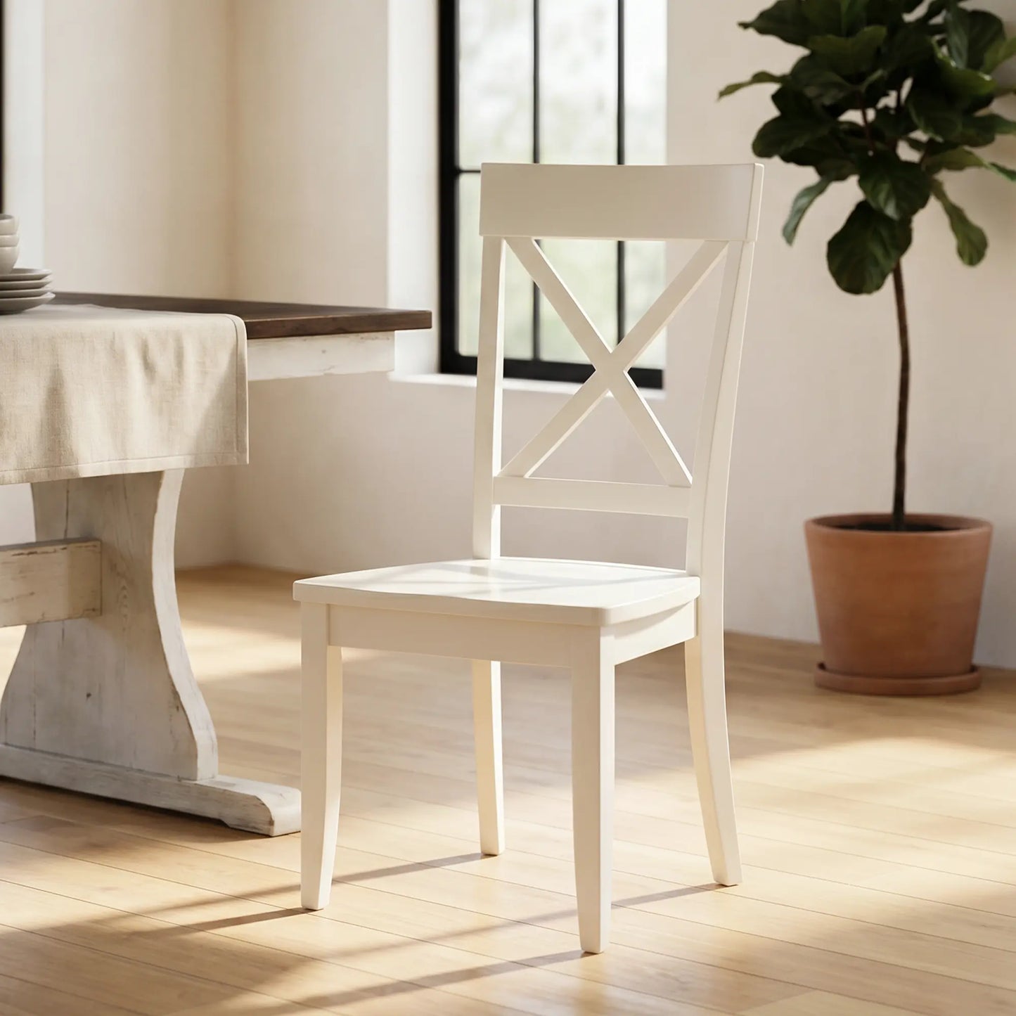 Fairview White Cross Back Chair