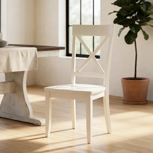 Fairview White Cross Back Chair