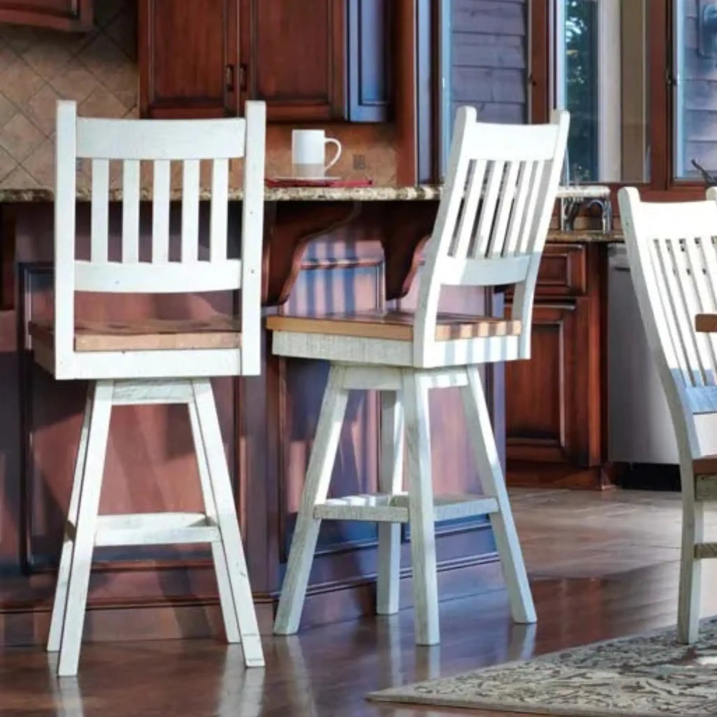 Walden Farmhouse Wood Stool | Barnwood | Rustic Red Door