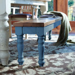 Farmhouse Blue Base Dining Bench