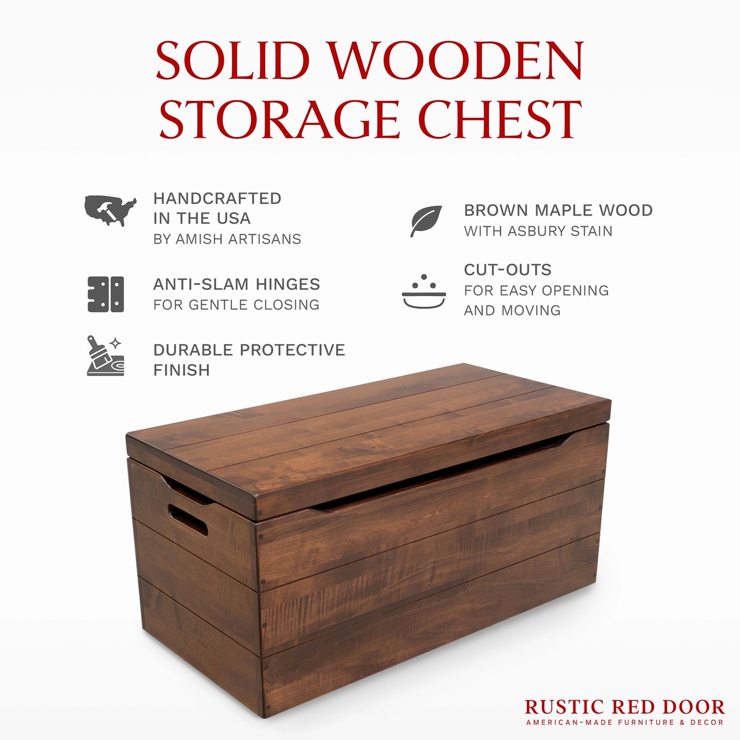Palmer Brown Maple Blanket Chest, Asbury Stain