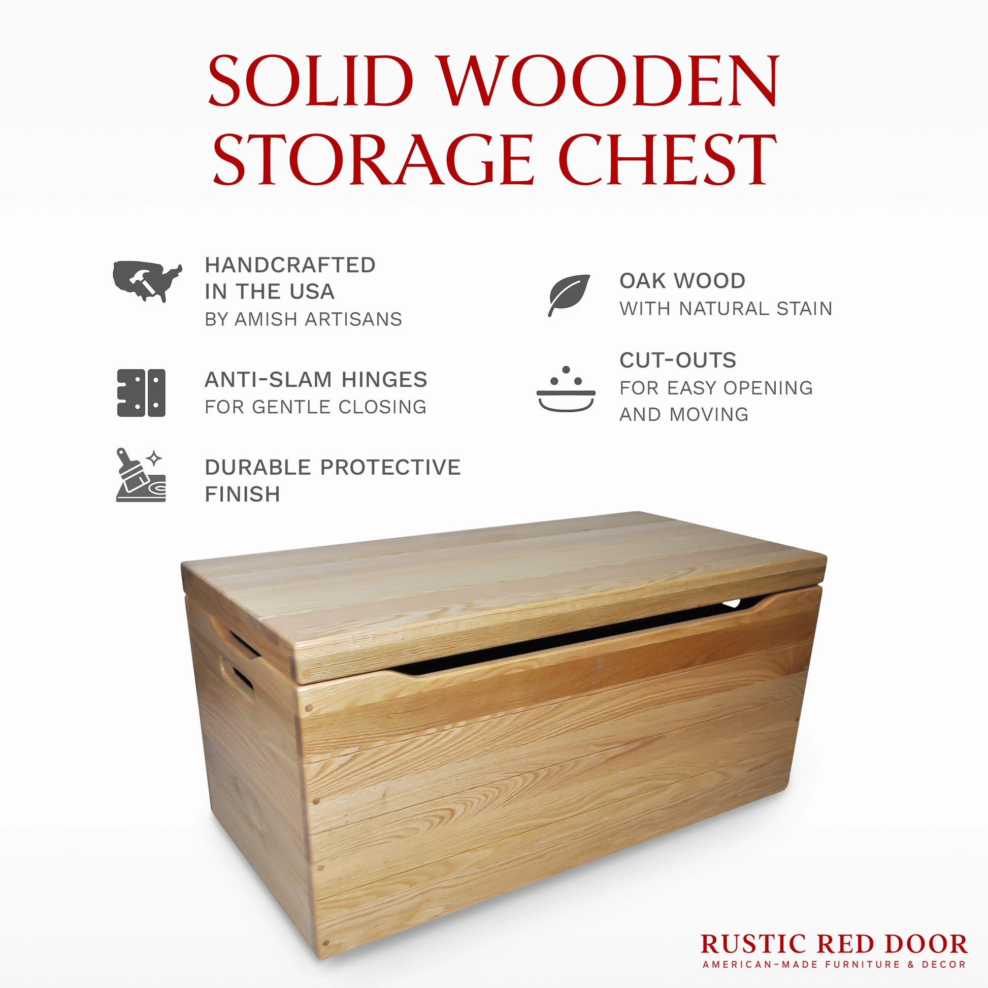 Palmer Oak Blanket Chest, Natural Stain | Rustic Red Door Palmer Oak Blanket Chest, Natural Stain | Rustic Red Door