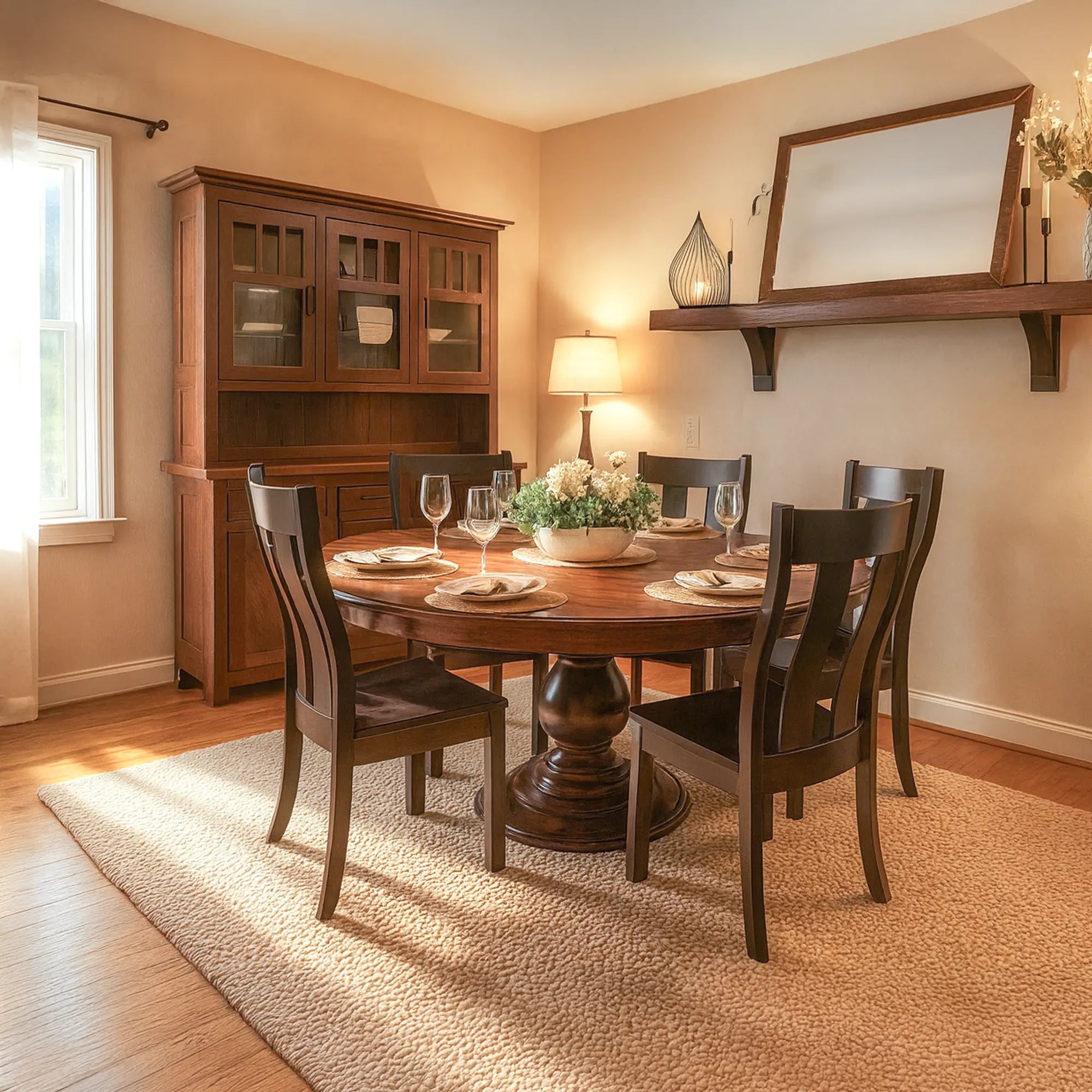 Foles Round Wood Pedestal Dining Table