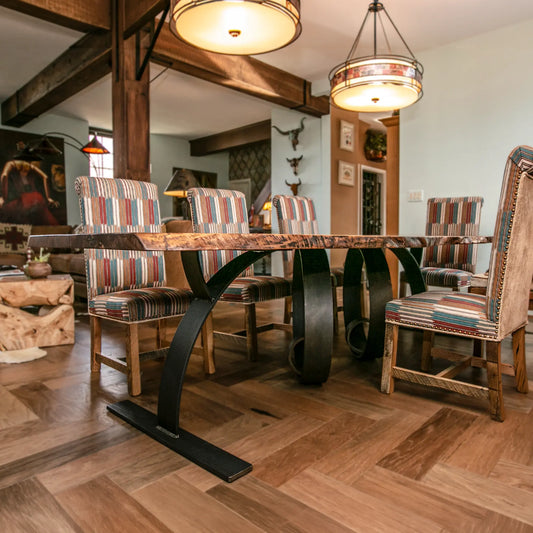Forged Steel Base for Live Edge Dining Table