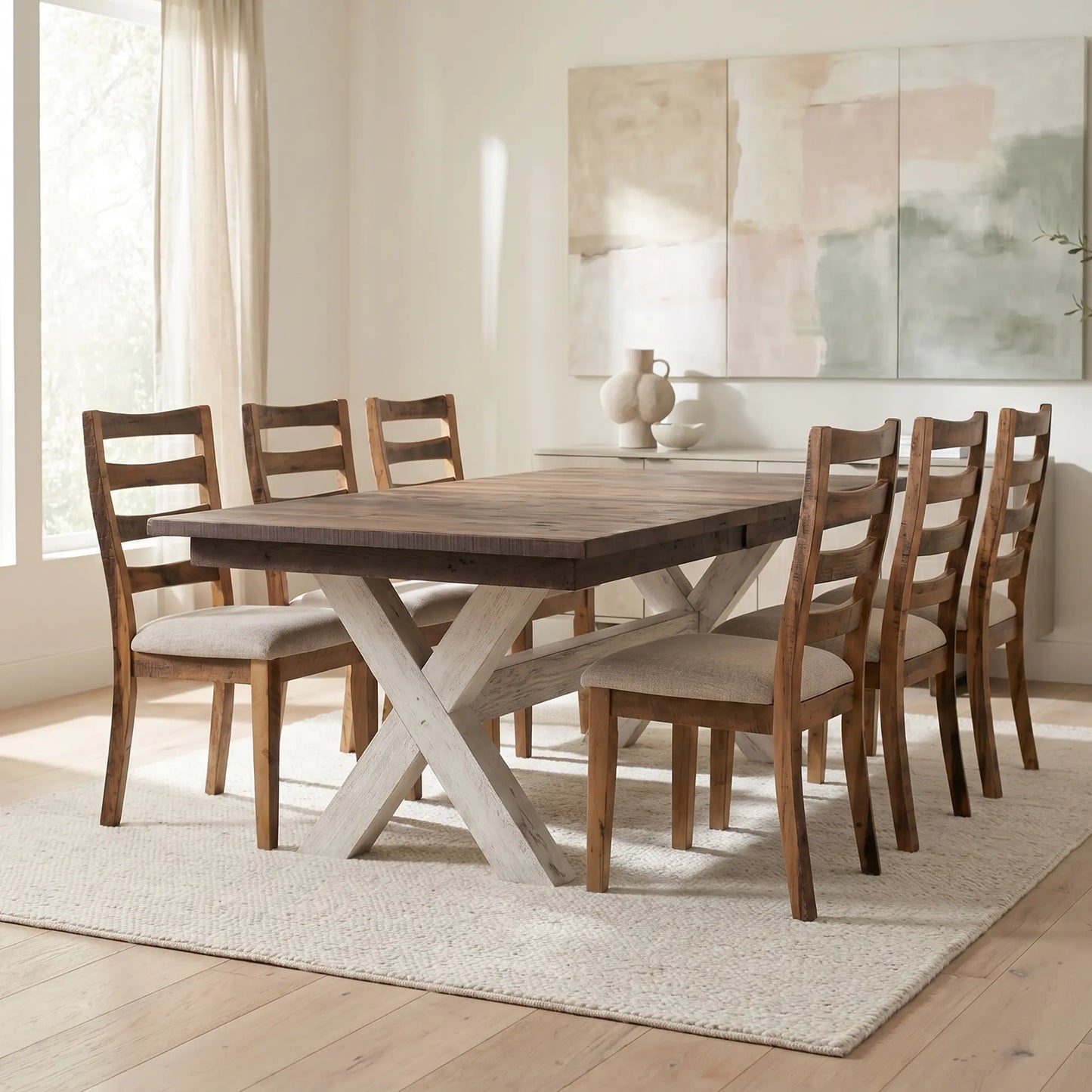72" Foster Expandable Barnwood Dining Table, Provincial