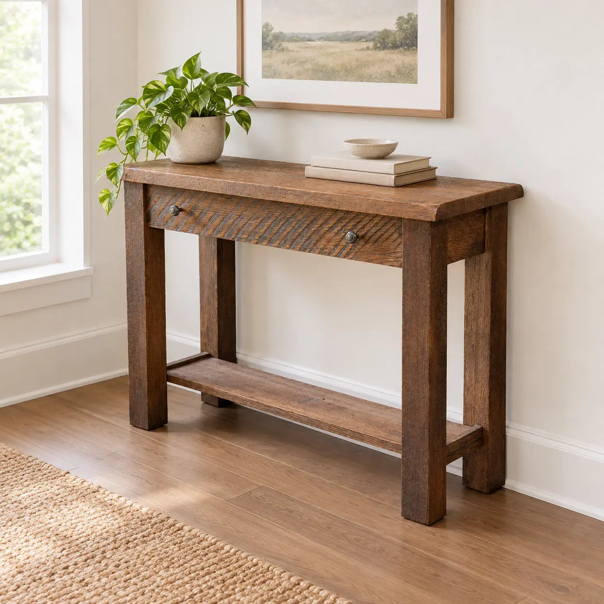 Foxfield Reclaimed Oak Barn Wood Sofa Table