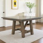 Gray Oak Wood Square Dining Table