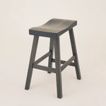 gray wood bar stools on brown maple wood