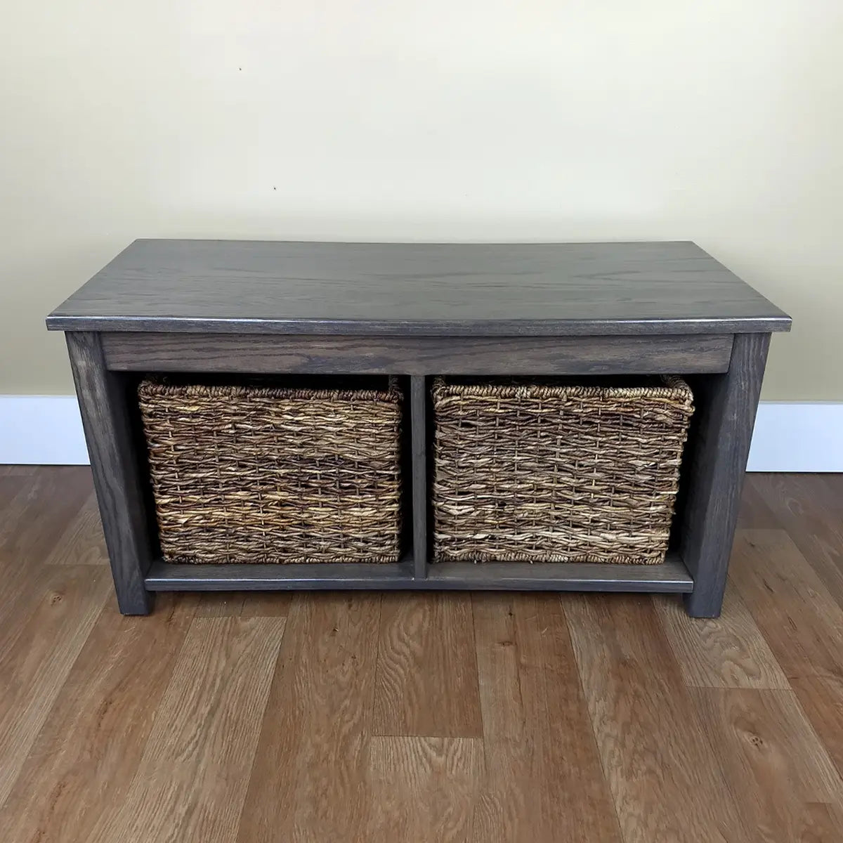 Gray Entryway Cubby Bench