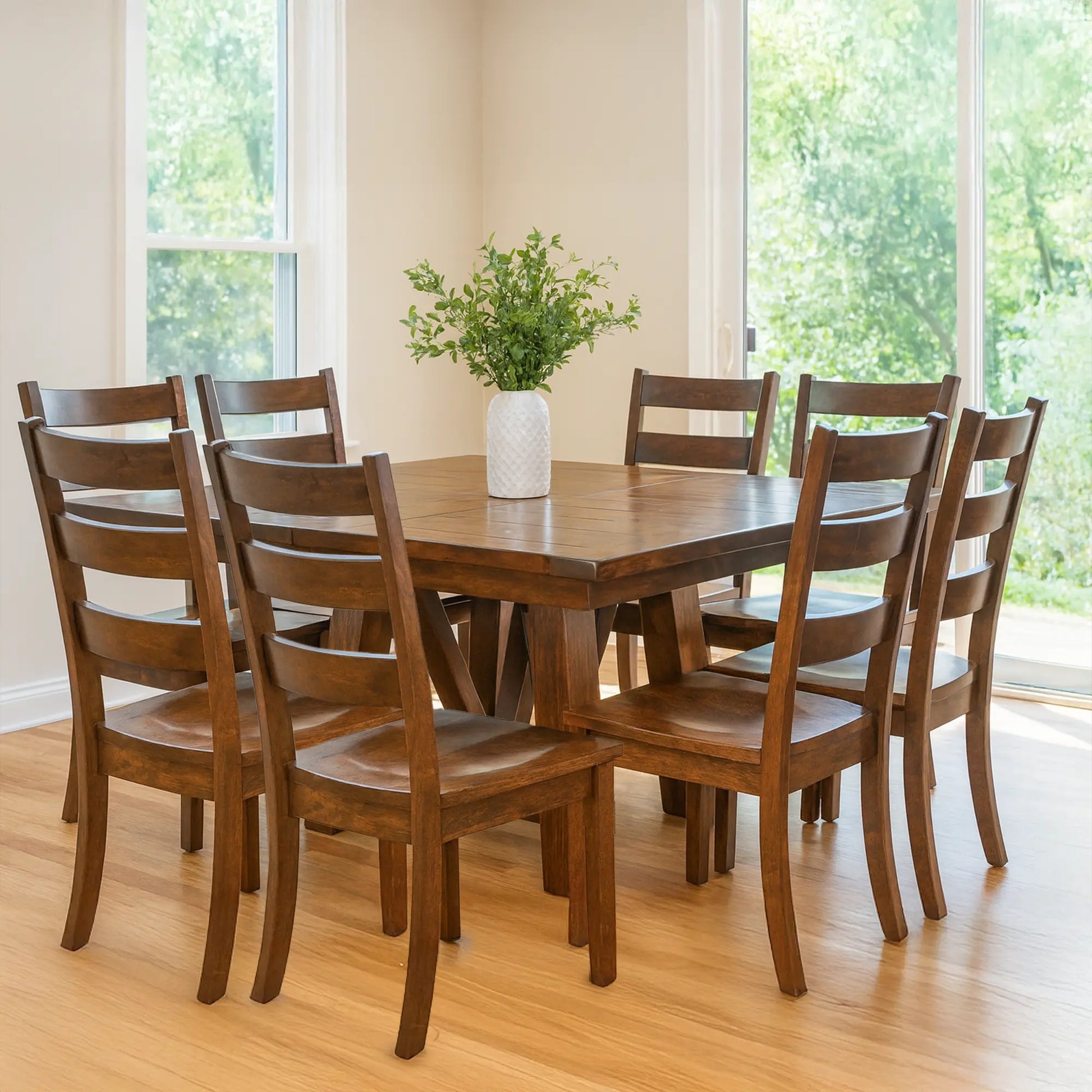 Square Extendable Dining Table (Cherry) Rustic Red Door