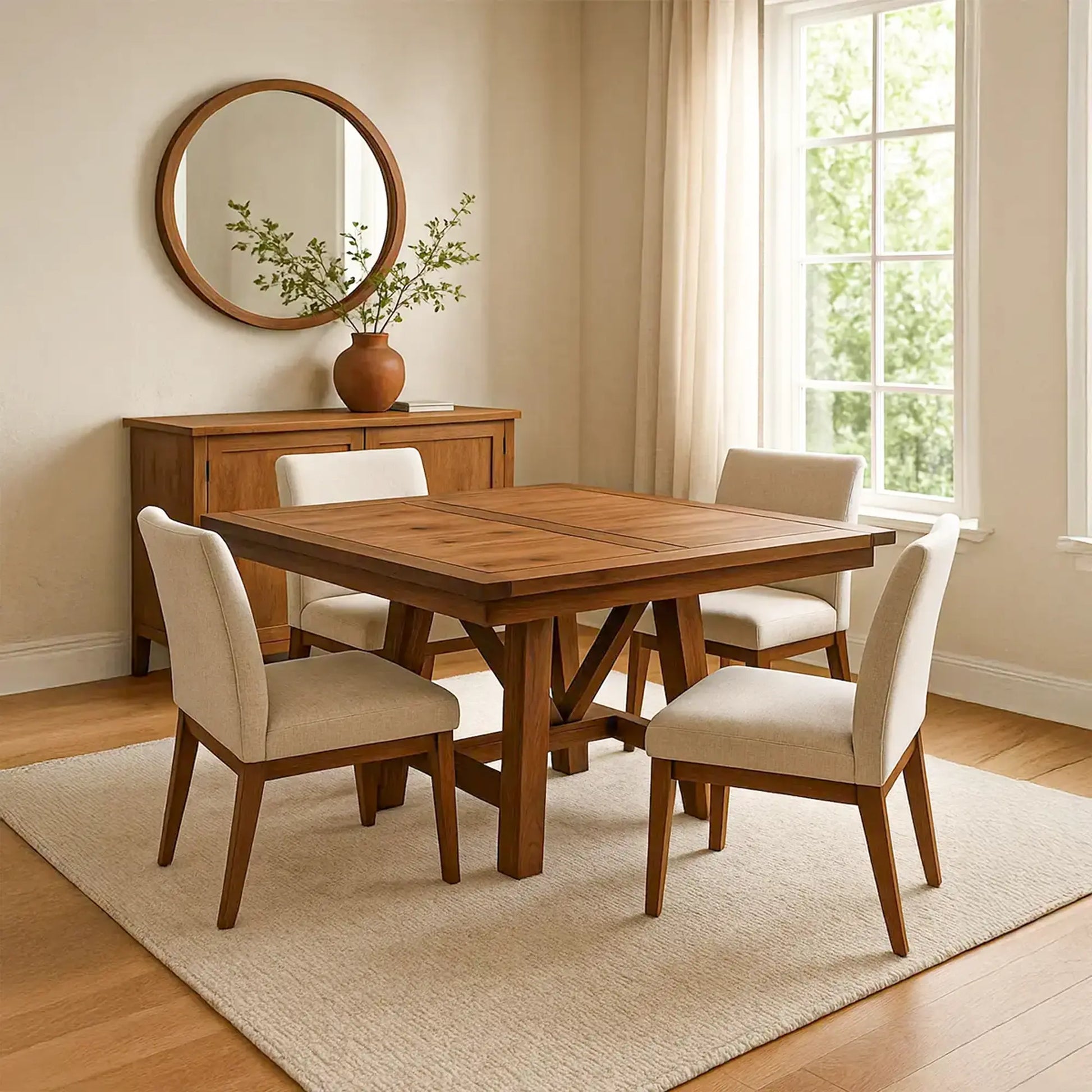 Hawthorne Walnut Wood Square Dining Table