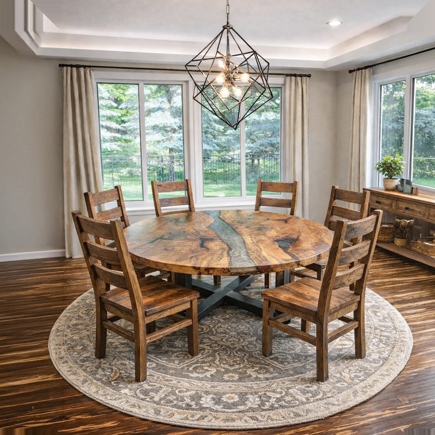 A custom handcrafted dining room